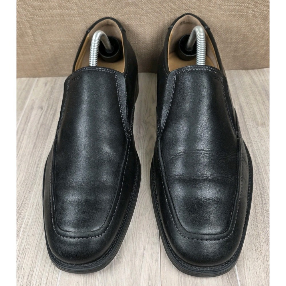 Geox Respira Mens Federico Black Leather Slip On Loafer Shoes EU 42.5 US 9.5
